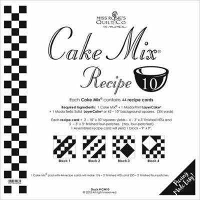 CAKE MIX RECIPE 10 PAPER PIECING BY MODA - PACKS OF 4