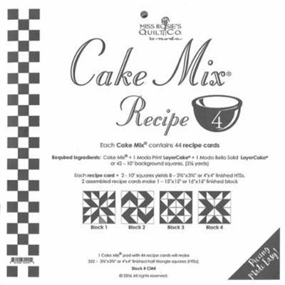 CAKE MIX RECIPE 4 PAPER PIECING BY MODA - PACKS OF 4
