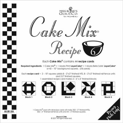 CAKE MIX RECIPE 6 PAPER PIECING BY MODA - PACKS OF 4