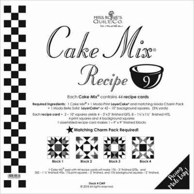 CAKE MIX RECIPE 9 PAPER PIECING BY MODA - PACKS OF 4